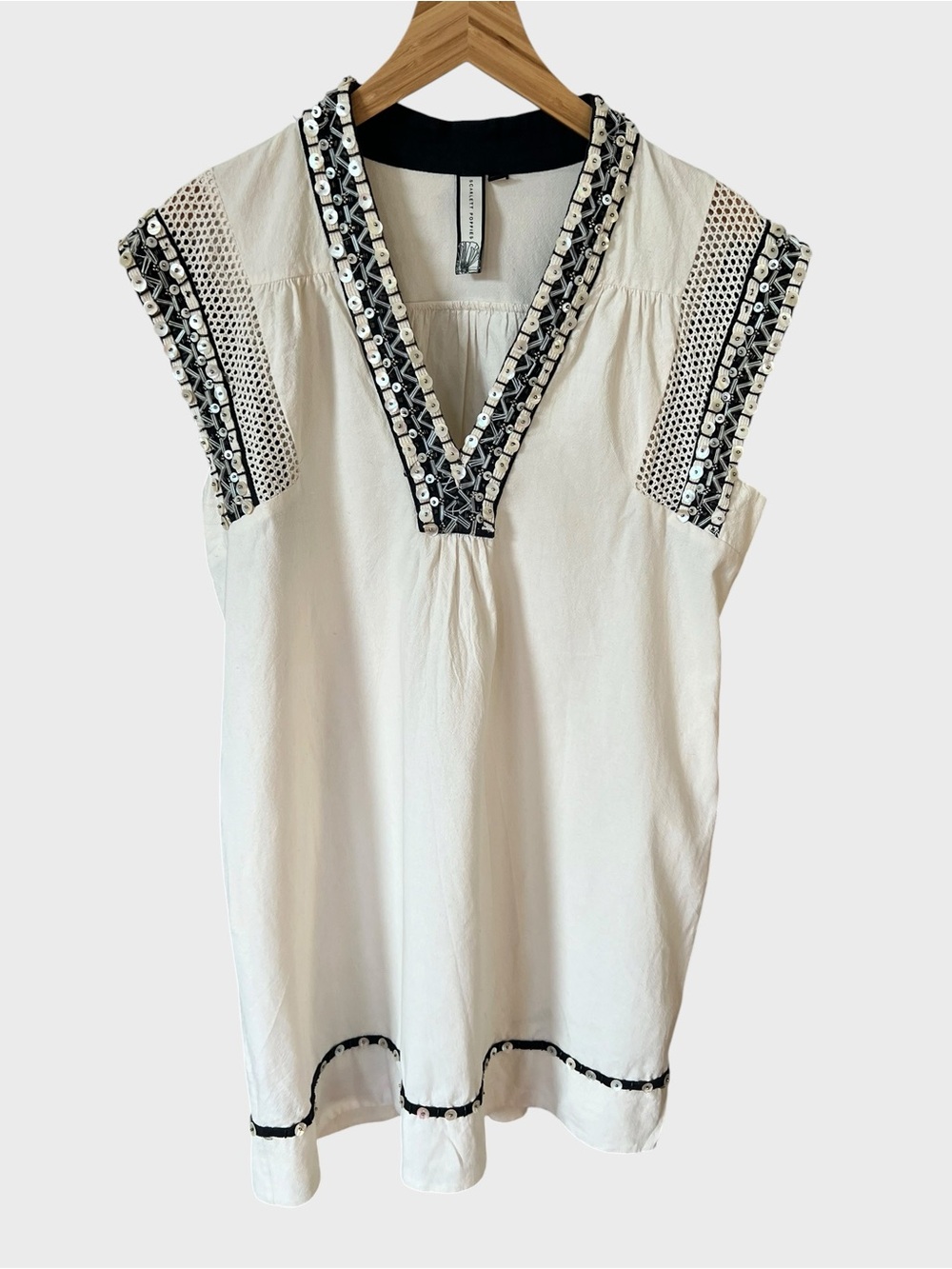Scarlett Poppies mother of pearls top in vanilla.